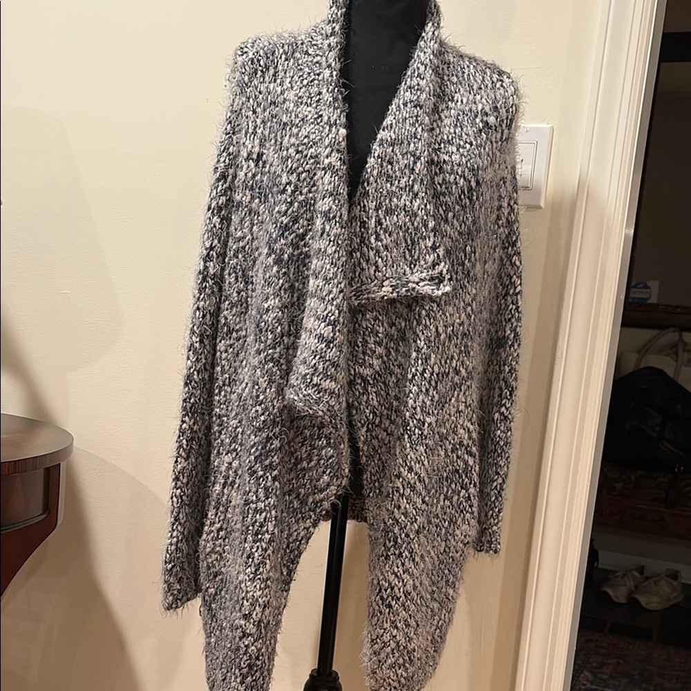 Navy and White Women's Cardigan